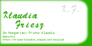 klaudia friesz business card